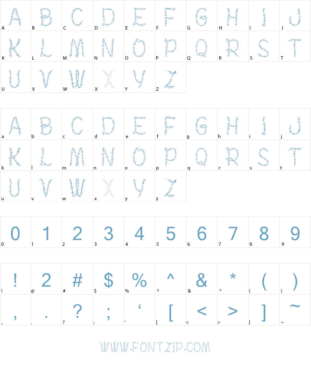 Judy's Garland Font Character